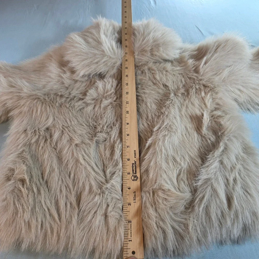 Abercrombie Kids Tan Faux Fur Jacket Size 11/12 Beige Plush Coat